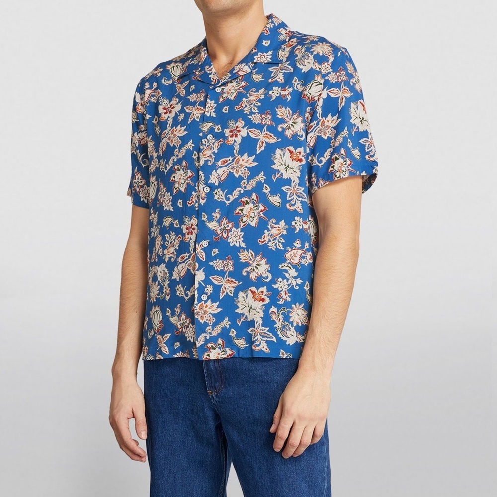 rag & bone Blue Floral Casual Button Down Shirt - Picture 5 of 11